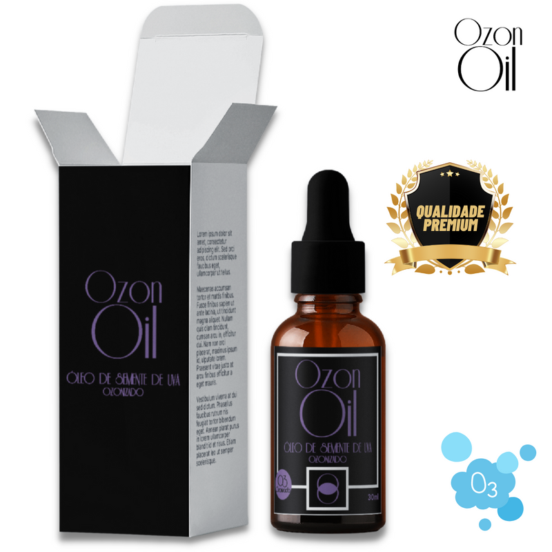 Óleo de Semente de Uva Ozonizado 30ml Gotas 100% Puro Super Concentrado Vidro Âmbar Premium