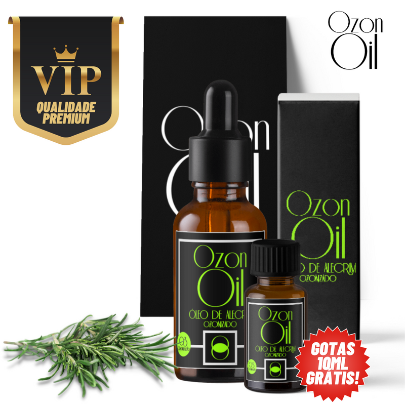 Kit Óleo de Alecrim Ozonizado Compre 100ml Ganhe 10ml Grátis! 100% Puro Super Concentrado Vidro Âmbar Premium