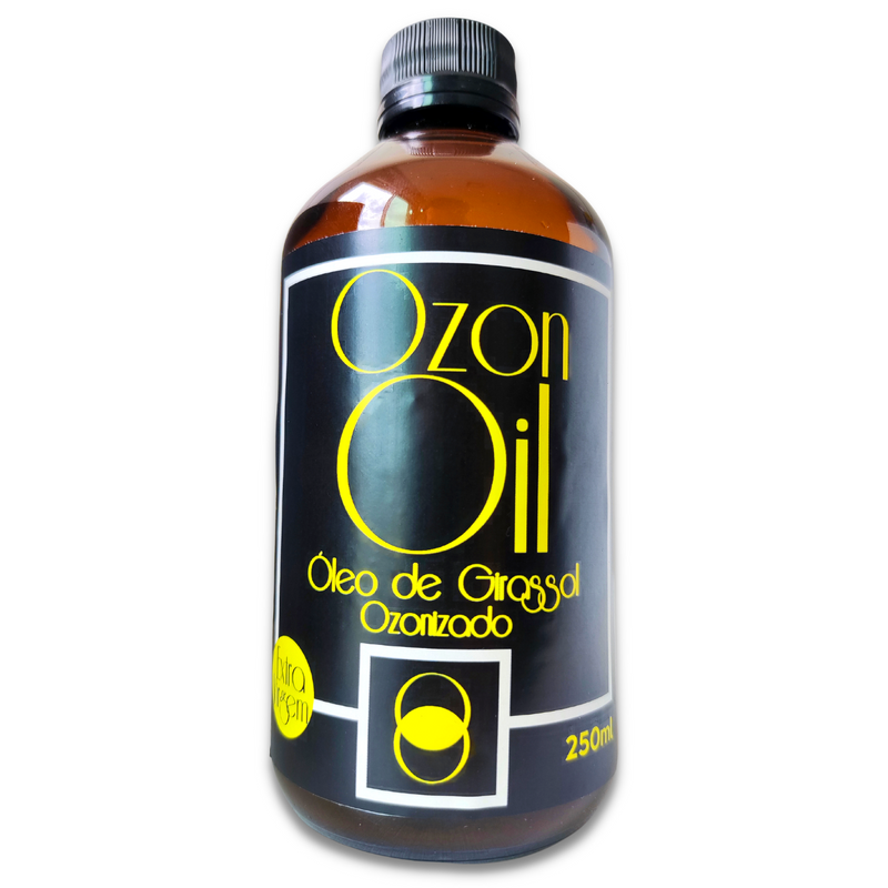 Óleo de Girassol Ozonizado Compre 250ml Ganhe 30ml Gotas 100% Puro Super Concentrado Vidro Âmbar Premium