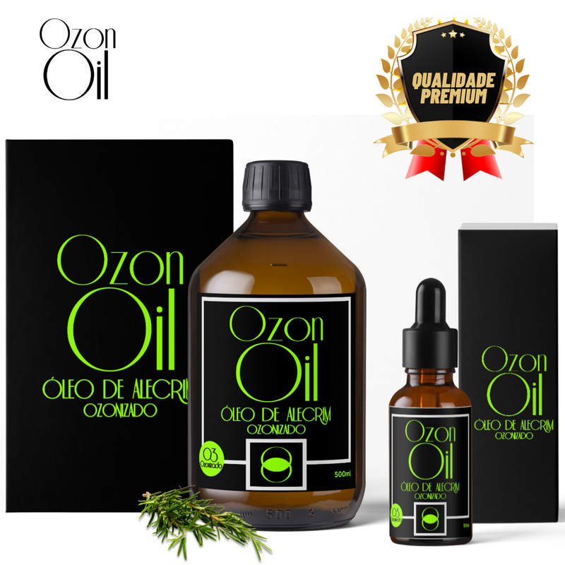 Super Combo Óleo de Alecrim Ozonizado Compre 500ml Ganhe 50ml Grátis! 100% Puro Super Concentrado Vidro Âmbar Premium