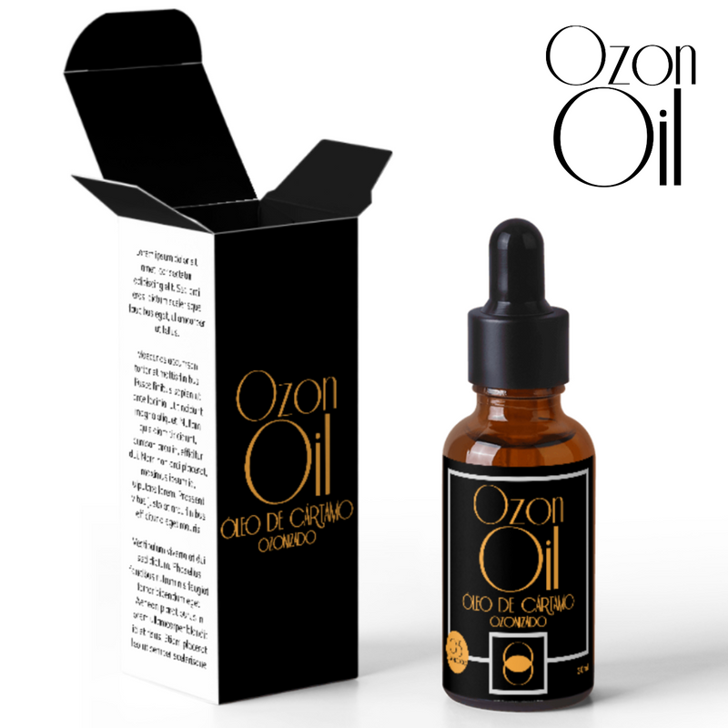 Óleo de Cártamo Ozonoizado 30ml Gotas 100% Puro Super Concentrado Vidro Âmbar Premium