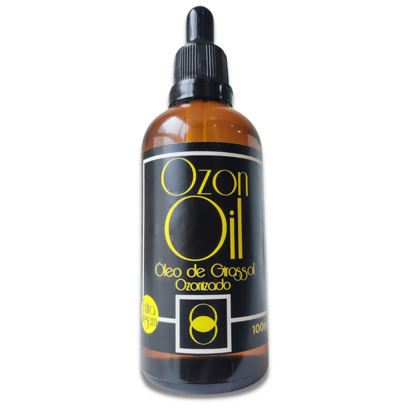 Óleo de Girassol Ozonizado 100ml Gotas 100% Puro Super Concentrado Vidro Âmbar Premium