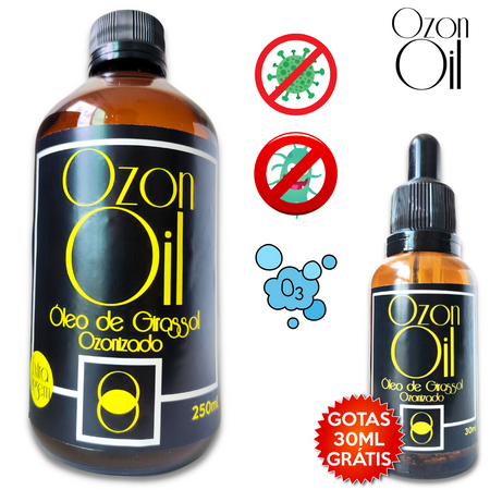 Óleo de Girassol Ozonizado Compre 250ml Ganhe 30ml Gotas 100% Puro Super Concentrado Vidro Âmbar Premium